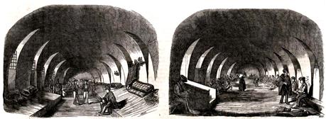 Grabados de «La Ilustración» mostrando el interior de la cárcel madrileña del Saladero, donde se materializó la ejecución de Felipe Moro González, Sebastián Fernández Gómez y Florentino Gómez Veg